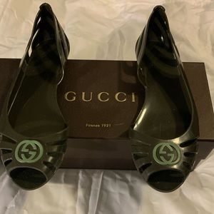 💚💚💚Gucci Army Green Jelly Sandals 💚💚💚